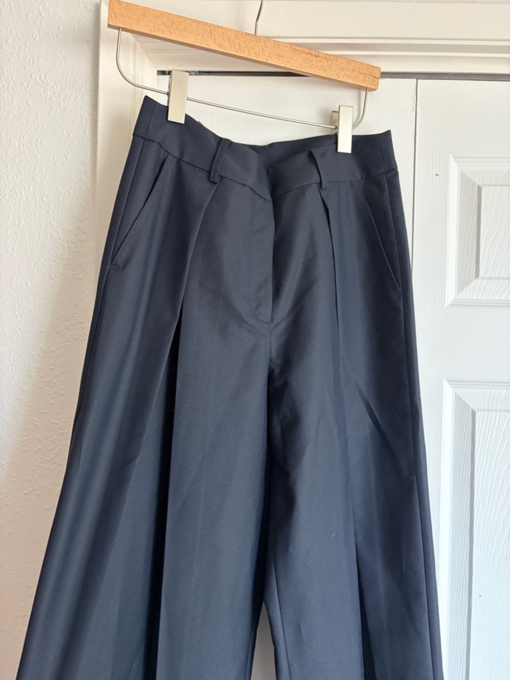 Modern Citizen Deep Navy Blu Pleated High Waisted Dress Pants Trousers - Picture 3 of 7